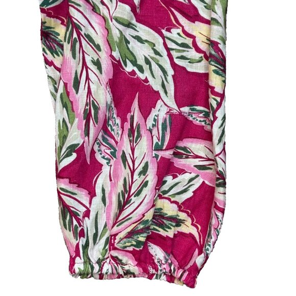 LOFT Beach Palm Tie-Front Linen Romper XS NWT Resort Cruise Vacation Summer - Picture 4 of 10